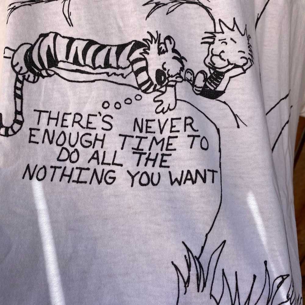 Rare Vintage 90s T Shirt Calvin And Hobbes Size X… - image 9