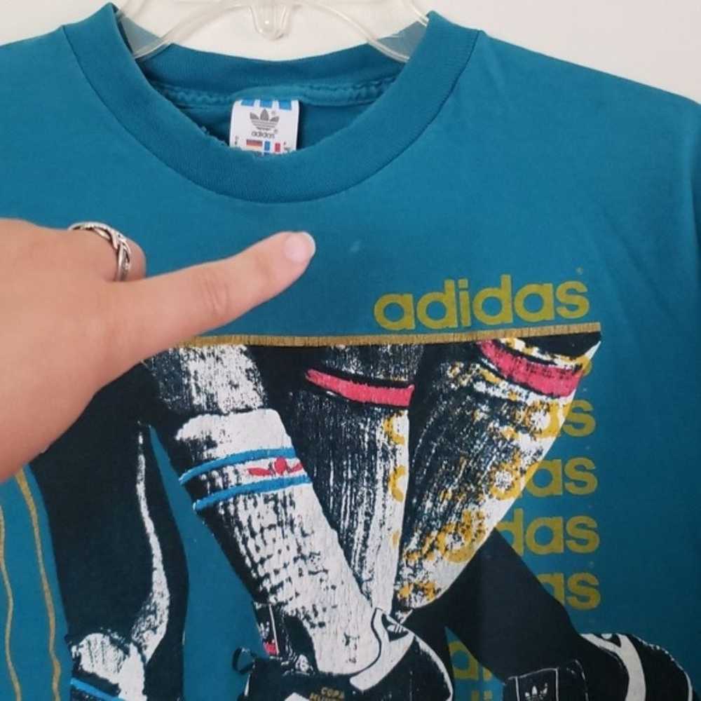 Rare Vintage 89-96 Adidas T shirt, made in USA, b… - image 3