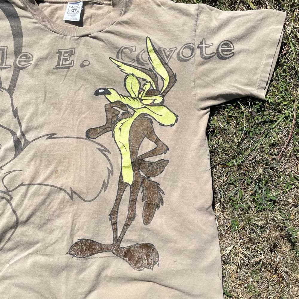 Vintage 90s Wile E Coyote T Shirt Size L All Over… - image 6
