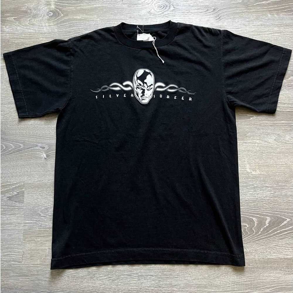 Silver Surfer Marvel T-Shirt Black Vintage 1990 - image 1