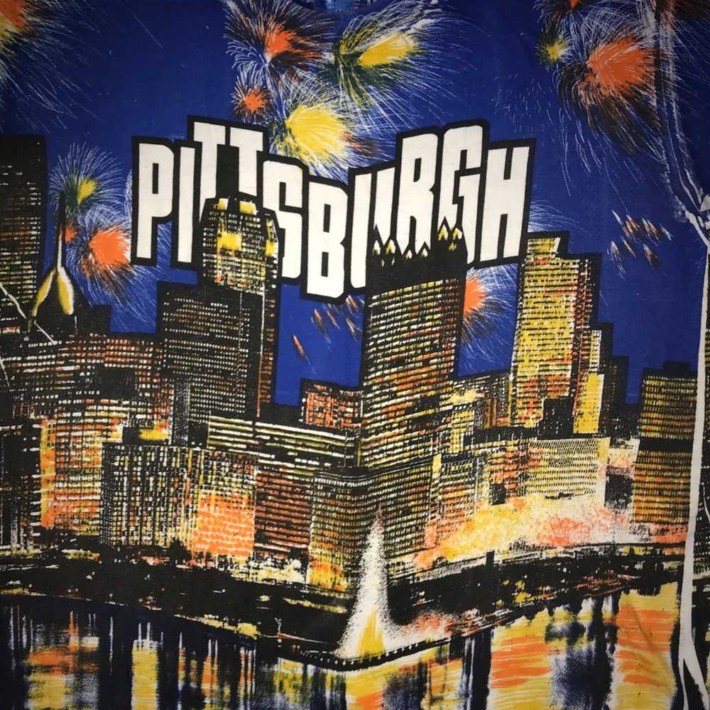 Vintage pittsburgh all over print shirt - image 2