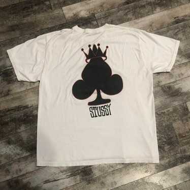 Vintage Y2K Stussy Spades Crown Graphic Tee Shirt… - image 1