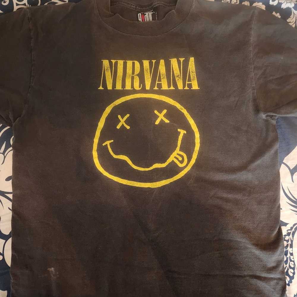 Vintage 1992 Nirvana original Smiley Face tshirt - image 1