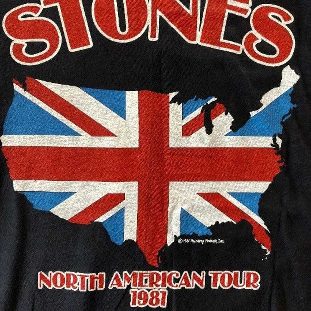 1981 Rolling Stones Tour Shirt Band 80s - image 5
