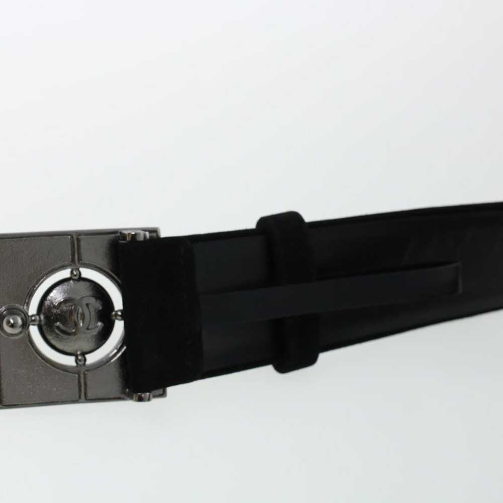 Chanel CHANEL Belt Suede 39.4" Black CC Auth bs51… - image 6