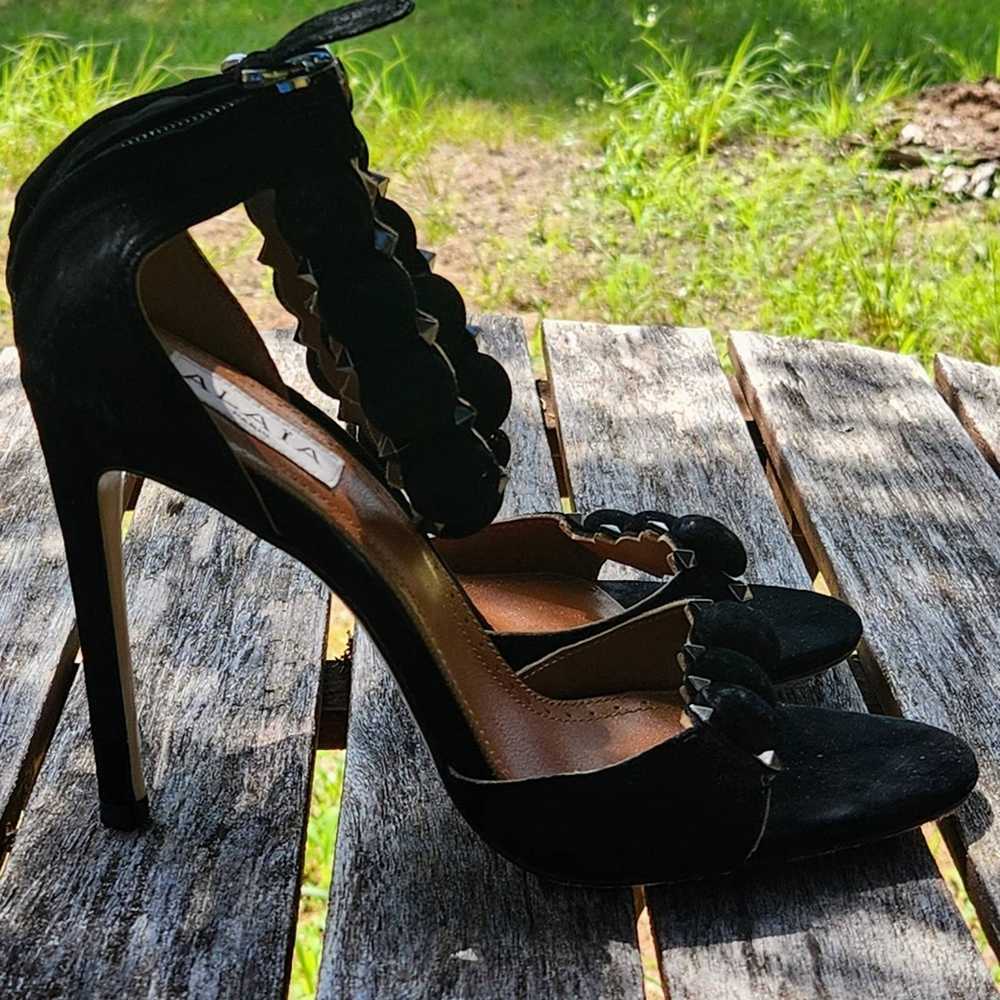 Alaia Alaia Paris Velvet Studded Accents Sandals … - image 10