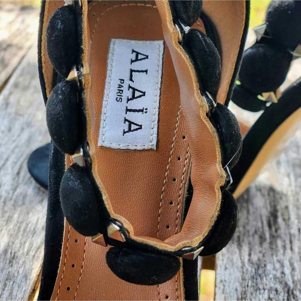 Alaia Alaia Paris Velvet Studded Accents Sandals … - image 12
