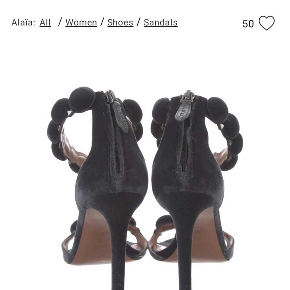 Alaia Alaia Paris Velvet Studded Accents Sandals … - image 5