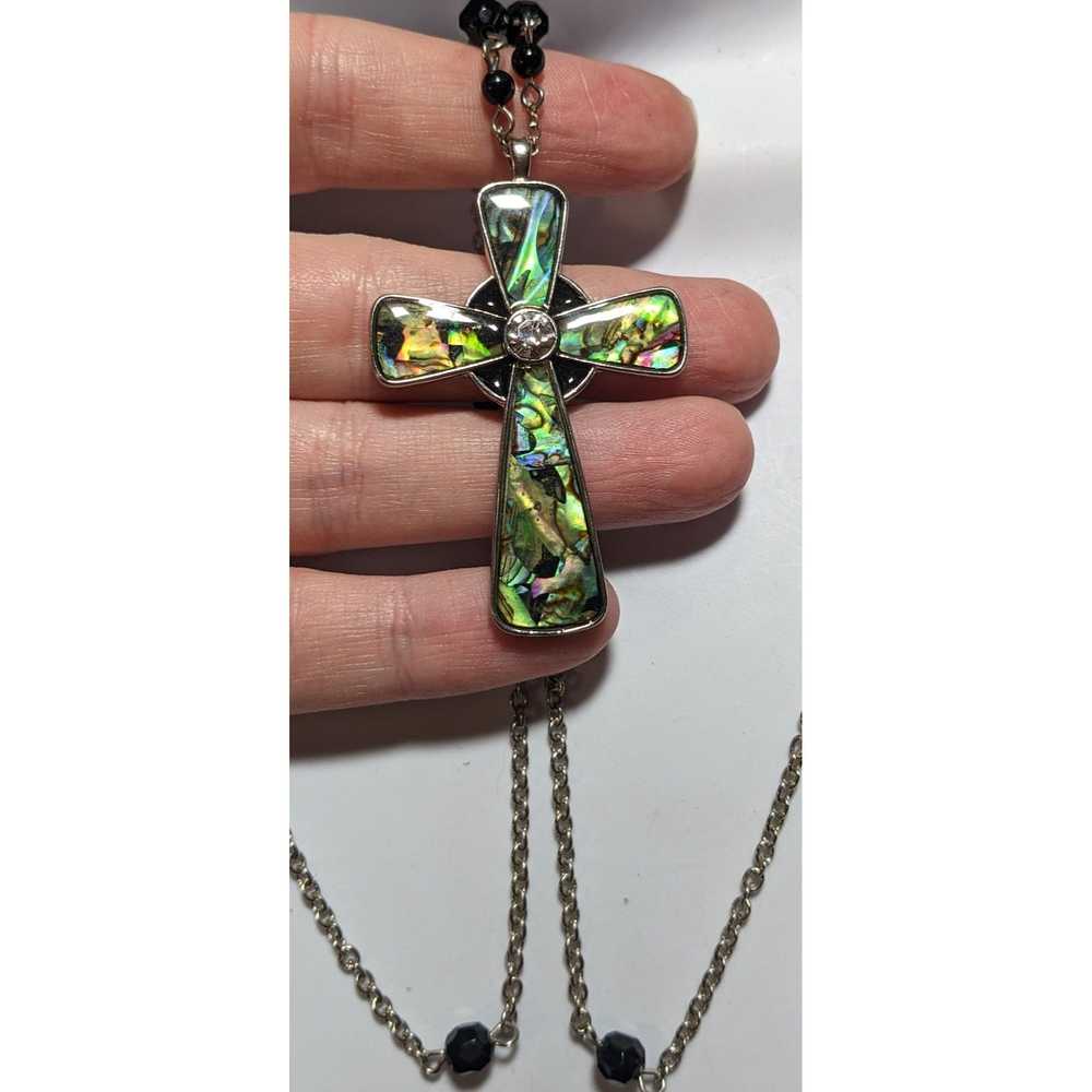 Other Abalone Beaded Cross Necklace - image 4