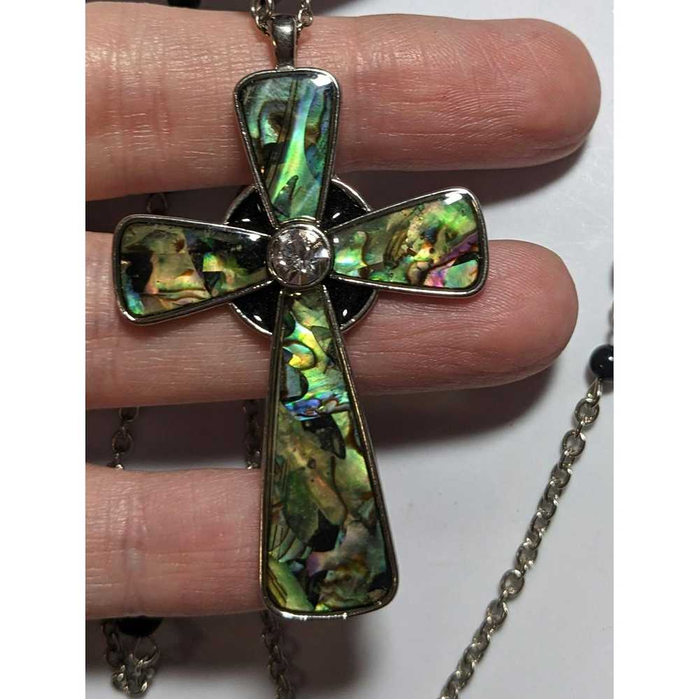 Other Abalone Beaded Cross Necklace - image 6