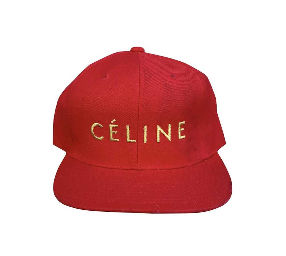 Celine Rare Retro "Céline" Red Gold Snapback Hat … - image 1
