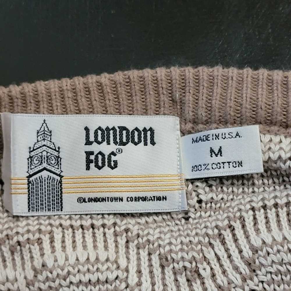 London Fog Vintage 90s Crew Neck Chunky Knit Over… - image 4