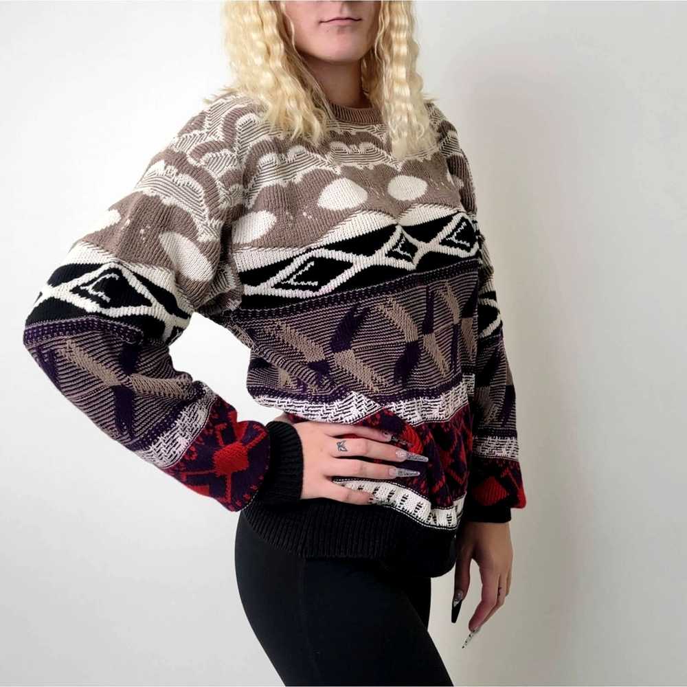 London Fog Vintage 90s Crew Neck Chunky Knit Over… - image 5