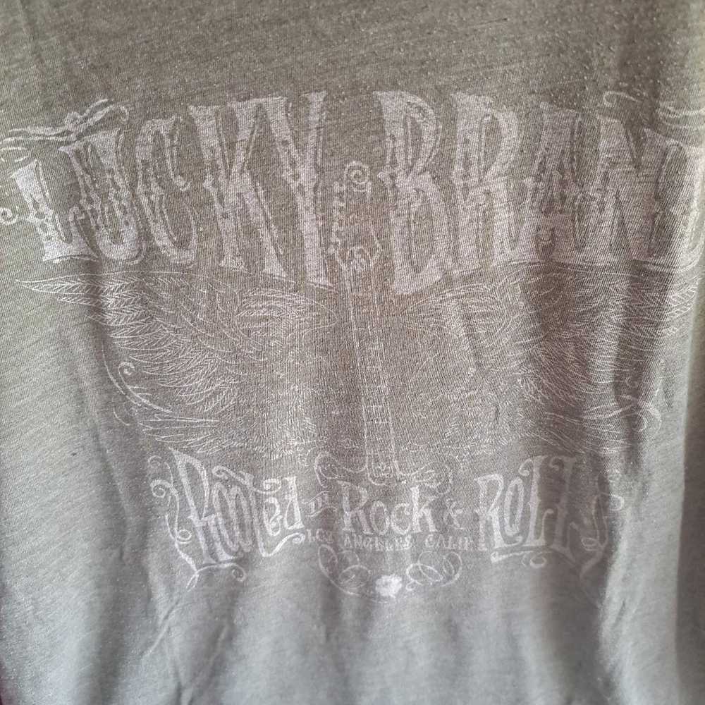 Lucky Brand T Shirt Medium Rooted on Rock & Roll … - image 2