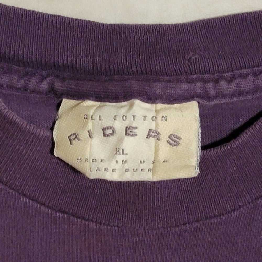 Vintage Heavyweight Purple Cotton T-Shirt by Ride… - image 3