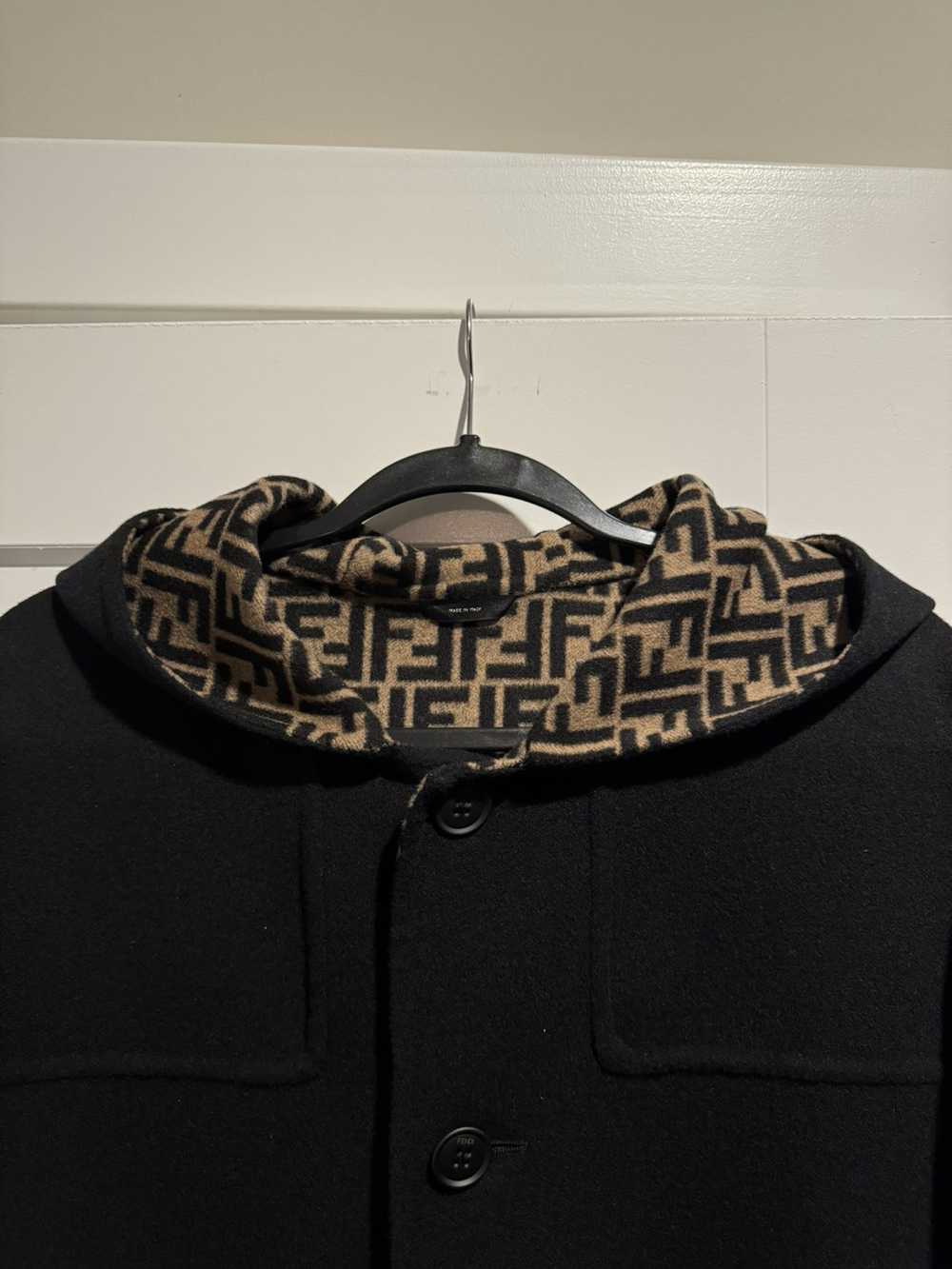 Fendi Fendi Reversible Black and Logo Print Hoode… - image 2