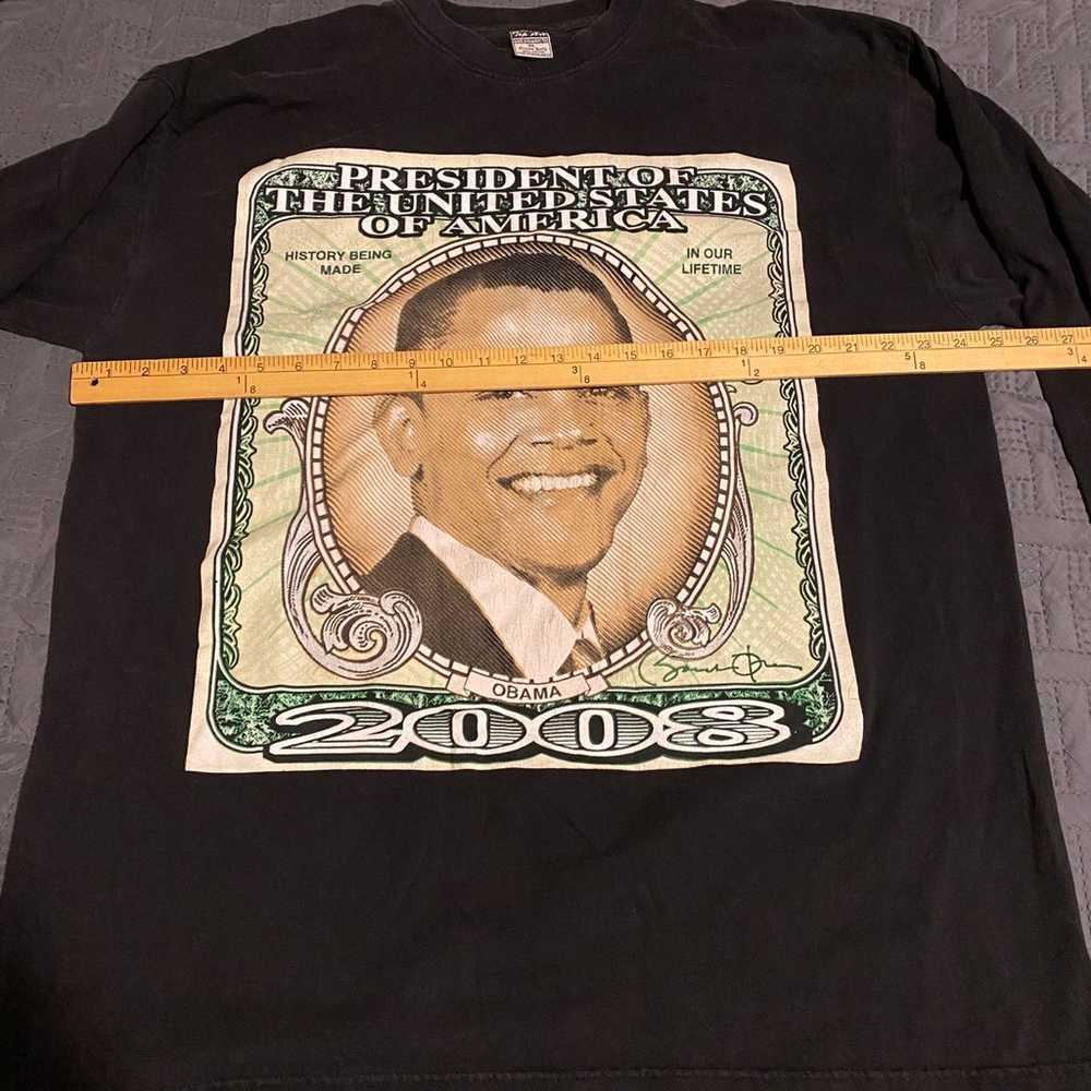 Vtg Obama Dollar Bill Longsleeve Shirt - image 2