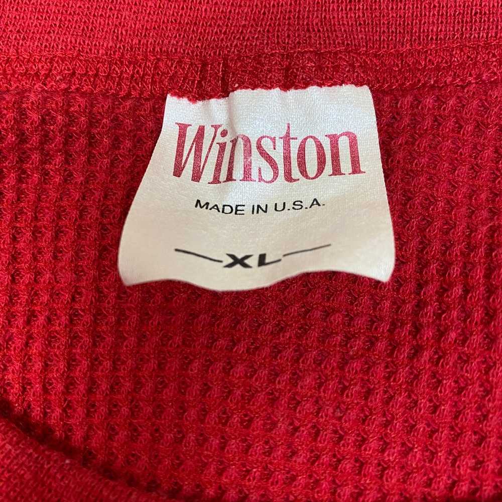 Vtg 70s WINSTON Cigarettes Shirt Mens XL Red Ther… - image 3