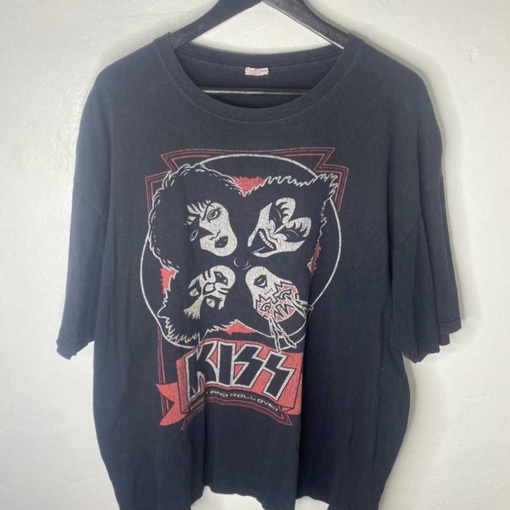KISS rock and roll over vintage shirt - image 1