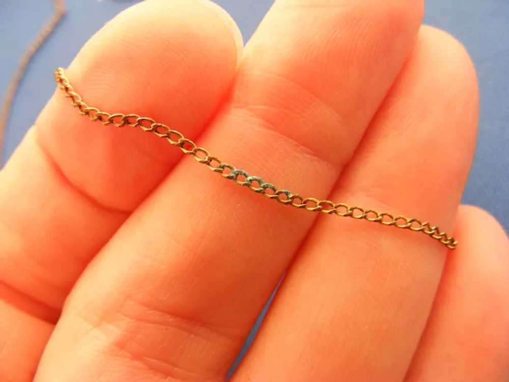 Victorian GF Hair Pin Chain for Pince Nez Heart S… - image 5