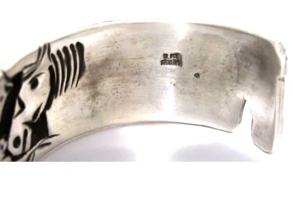 Navajo Horse Bracelet Lloyd Becenti Sterling Silv… - image 6