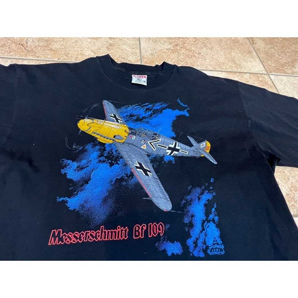 Vintage WWII Messerschmitt Bf 109 Bomber Shirt Bl… - image 10