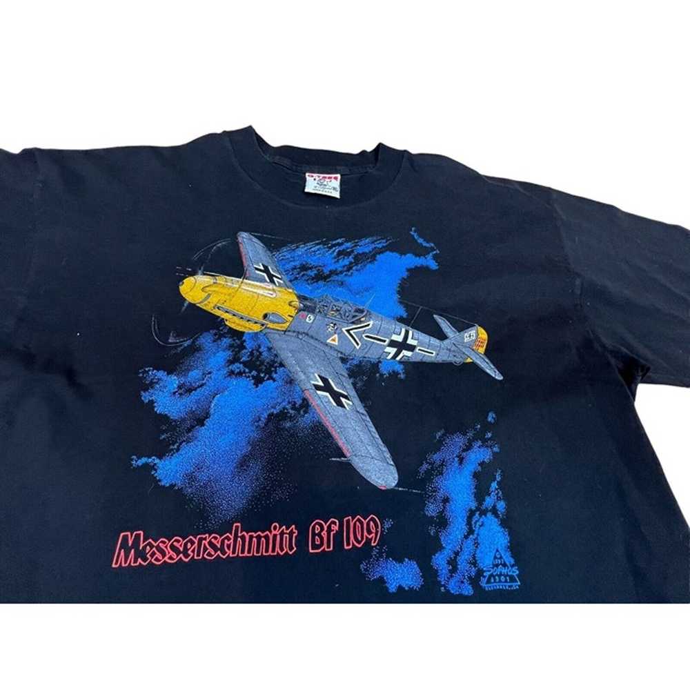 Vintage WWII Messerschmitt Bf 109 Bomber Shirt Bl… - image 3