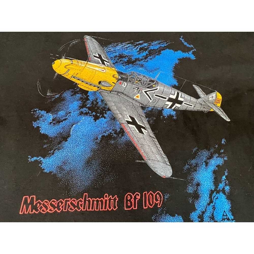 Vintage WWII Messerschmitt Bf 109 Bomber Shirt Bl… - image 9