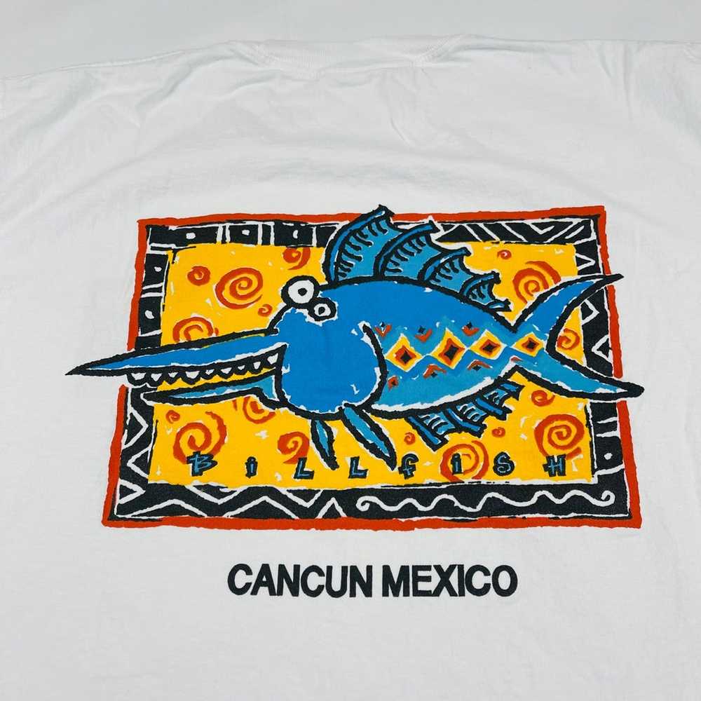 Vintage 90s Tourist T-shirt Men’s Billfish Cancun… - image 8