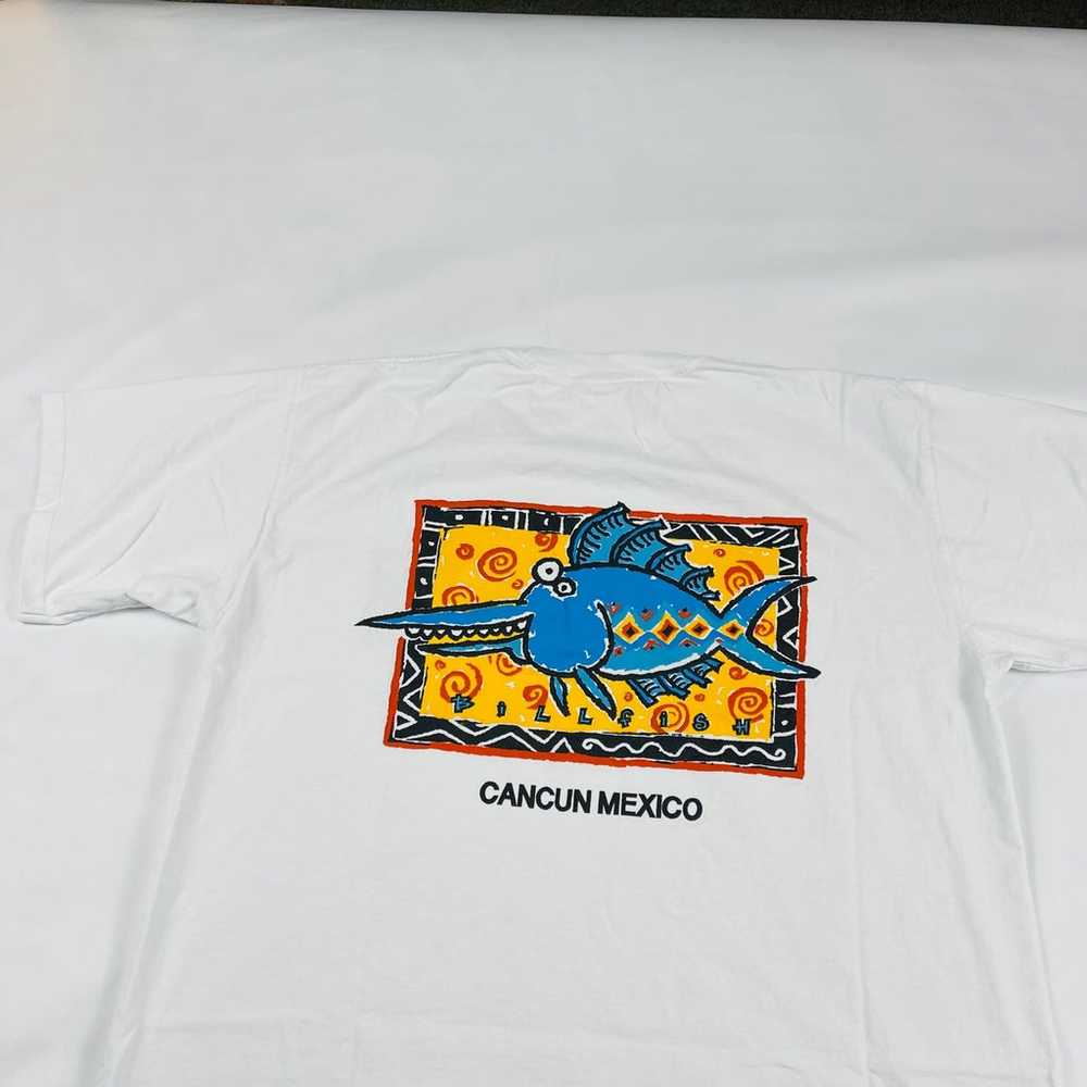 Vintage 90s Tourist T-shirt Men’s Billfish Cancun… - image 9