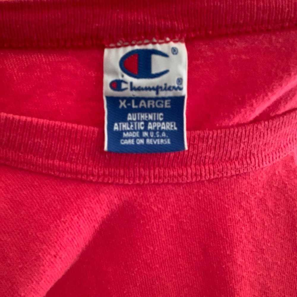 Vintage Red Champion Script Shirt XL - image 4
