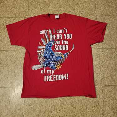 Vintage 90's USA Freedom Tee L Black United States De… - Gem