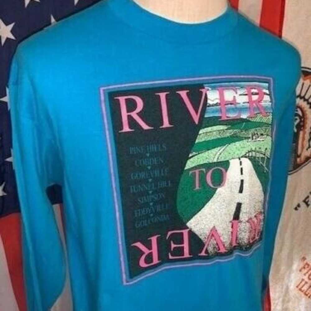 VTG 90s Teejays Illinois River to River Relay L/S… - image 1