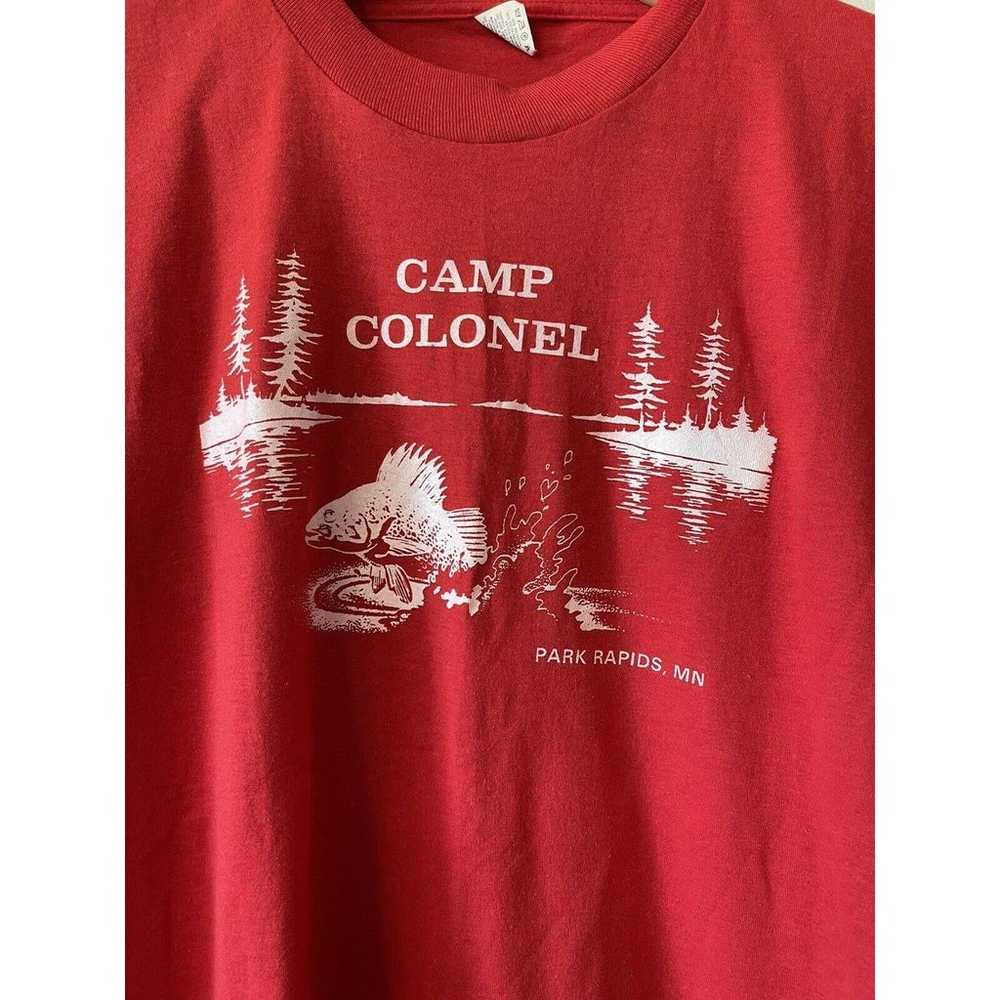 Vintage Camp Colonel Graphic Tee~Summer Camp~Red~… - image 3