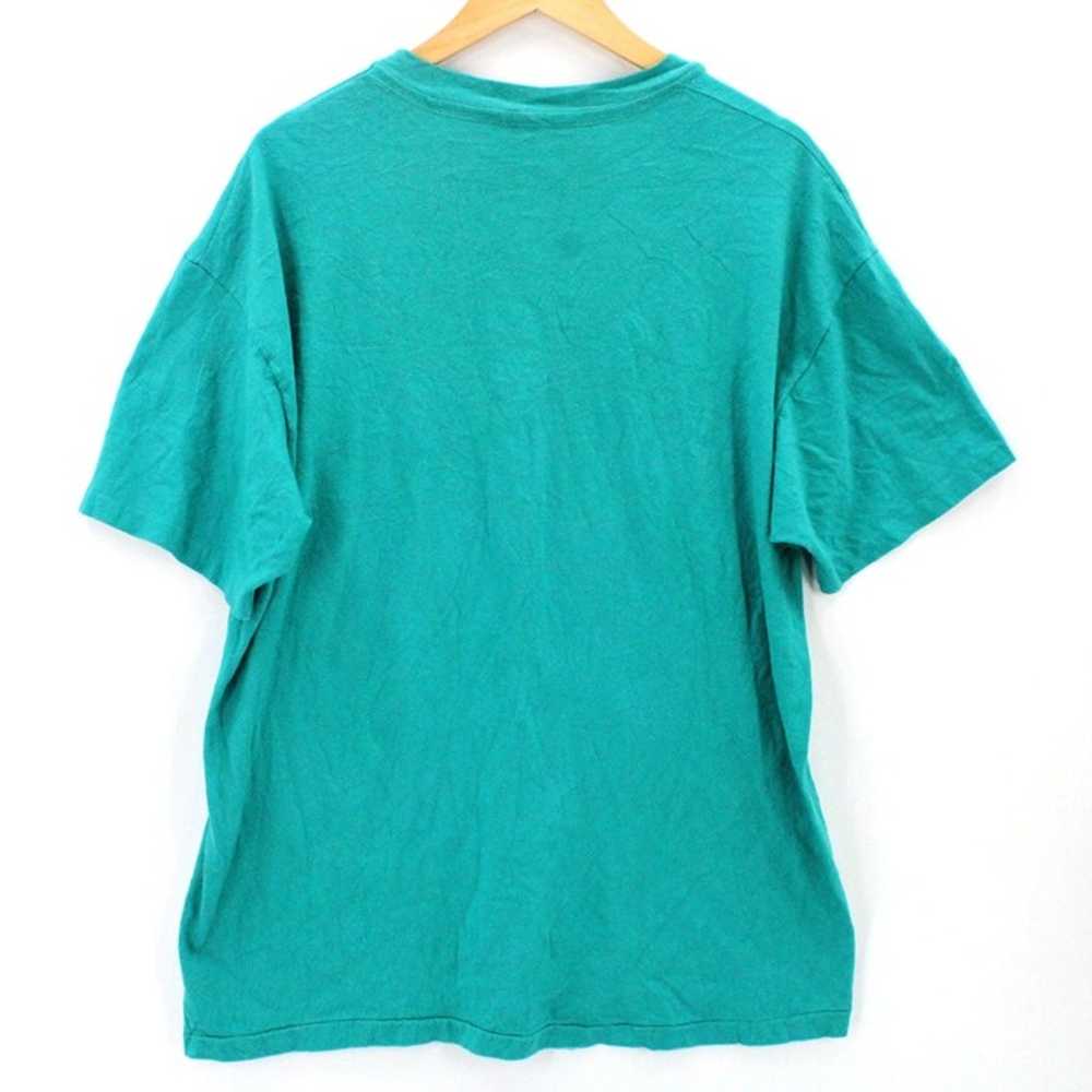 Vintage HANES Shirt Mens Green Short Sleeve Rose … - image 8
