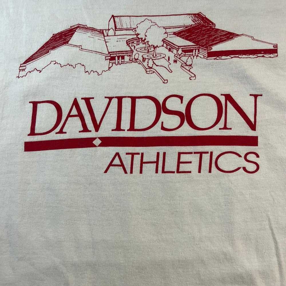 Vintage Hanes Beefy Davidson Athletics S/S Double… - image 6