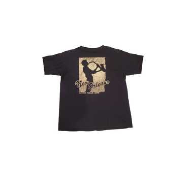 Vtg 1989 Alore Black T-shirt "MARDI GRAS 1989" XL… - image 1
