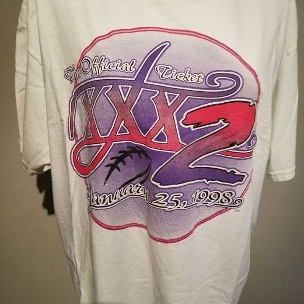 VINTAGE T SHIRT SUPERBOWL XXXII  THE OFFICIAL TIC… - image 3