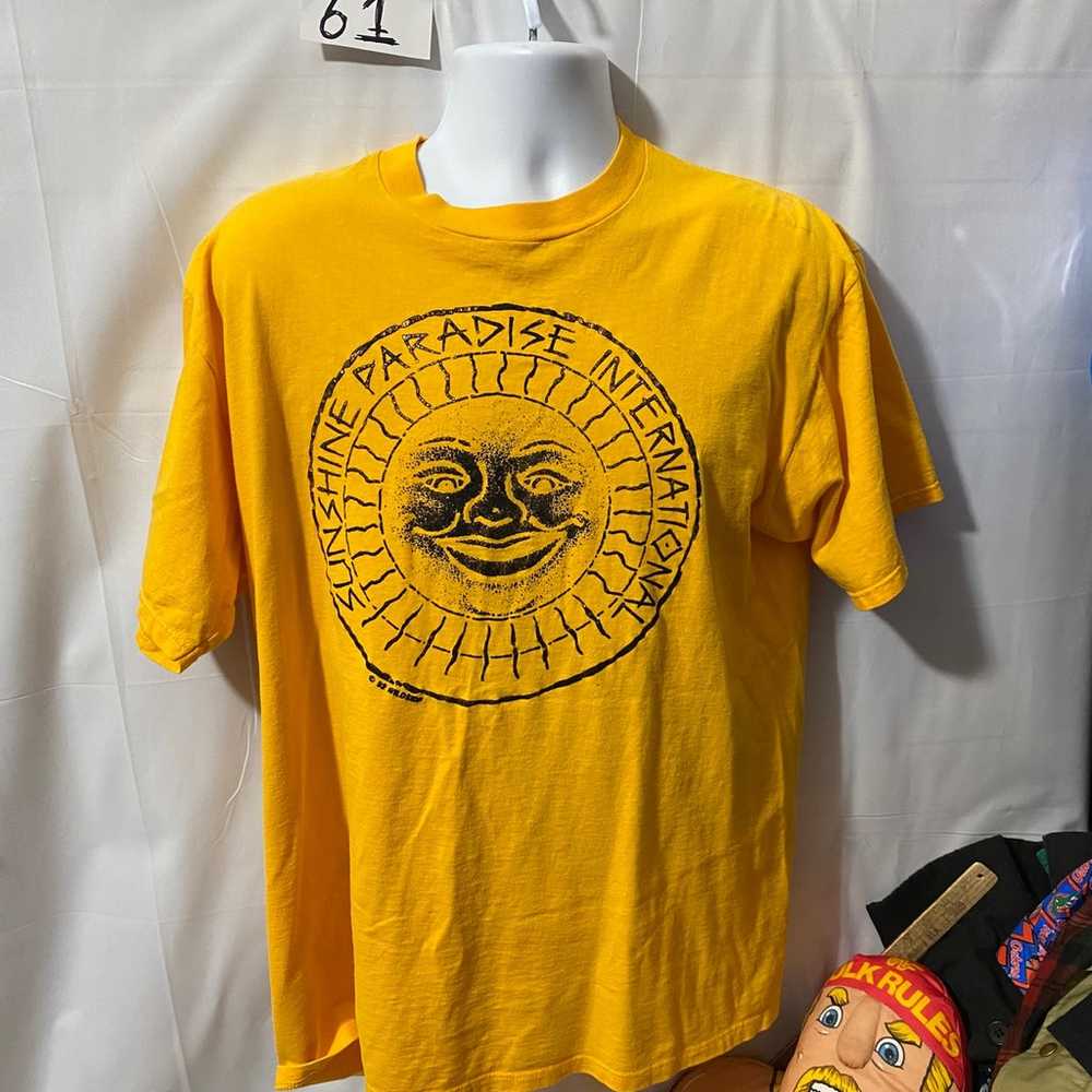 Vintage 90s Yellow Sun Face Shirt 1992 Sz XL Suns… - image 1