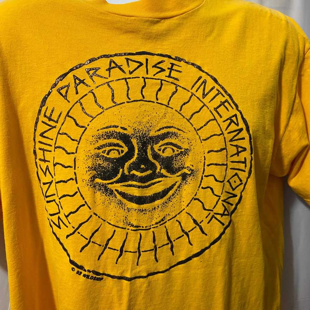 Vintage 90s Yellow Sun Face Shirt 1992 Sz XL Suns… - image 7