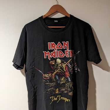Vintage Y2K Iron Maiden The Trooper Band Tour Bla… - image 1