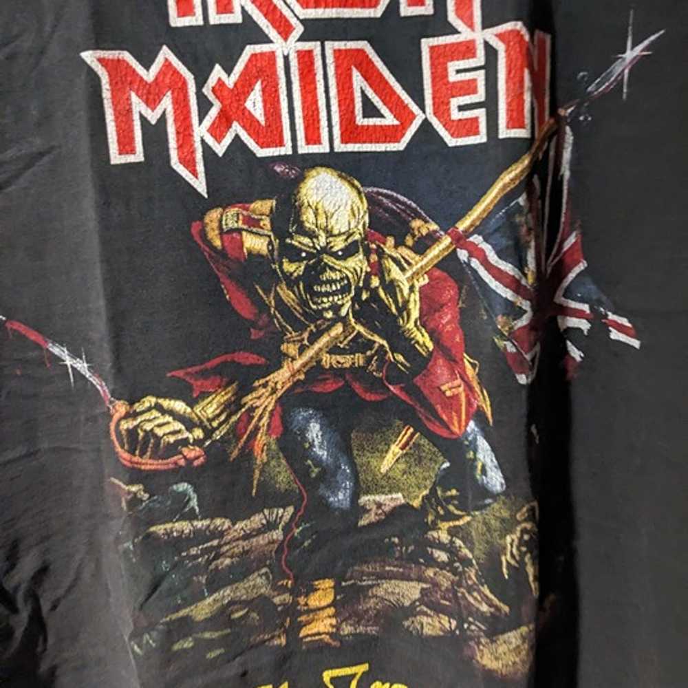 Vintage Y2K Iron Maiden The Trooper Band Tour Bla… - image 2
