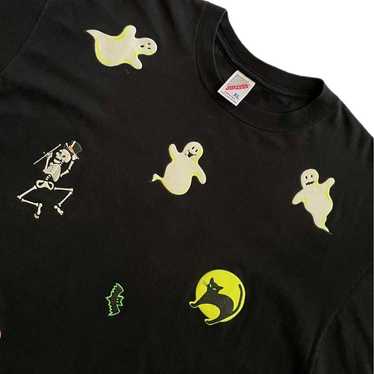 Vintage Happy Halloween puff paint 2-sided tshirt… - image 1