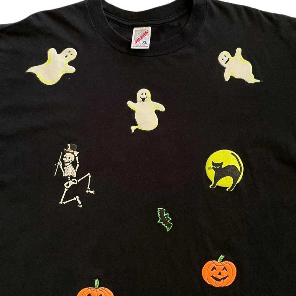 Vintage Happy Halloween puff paint 2-sided tshirt… - image 4