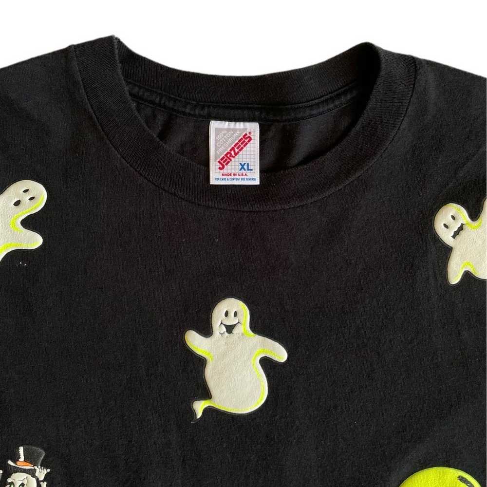 Vintage Happy Halloween puff paint 2-sided tshirt… - image 5