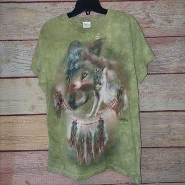 "The Mountain" Vintage Native American Wolf Tee S… - image 1