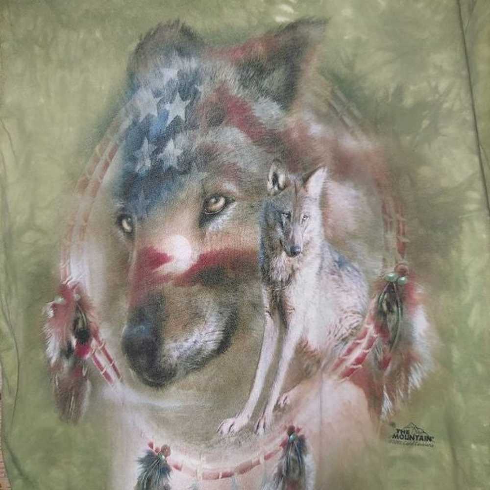 "The Mountain" Vintage Native American Wolf Tee S… - image 3