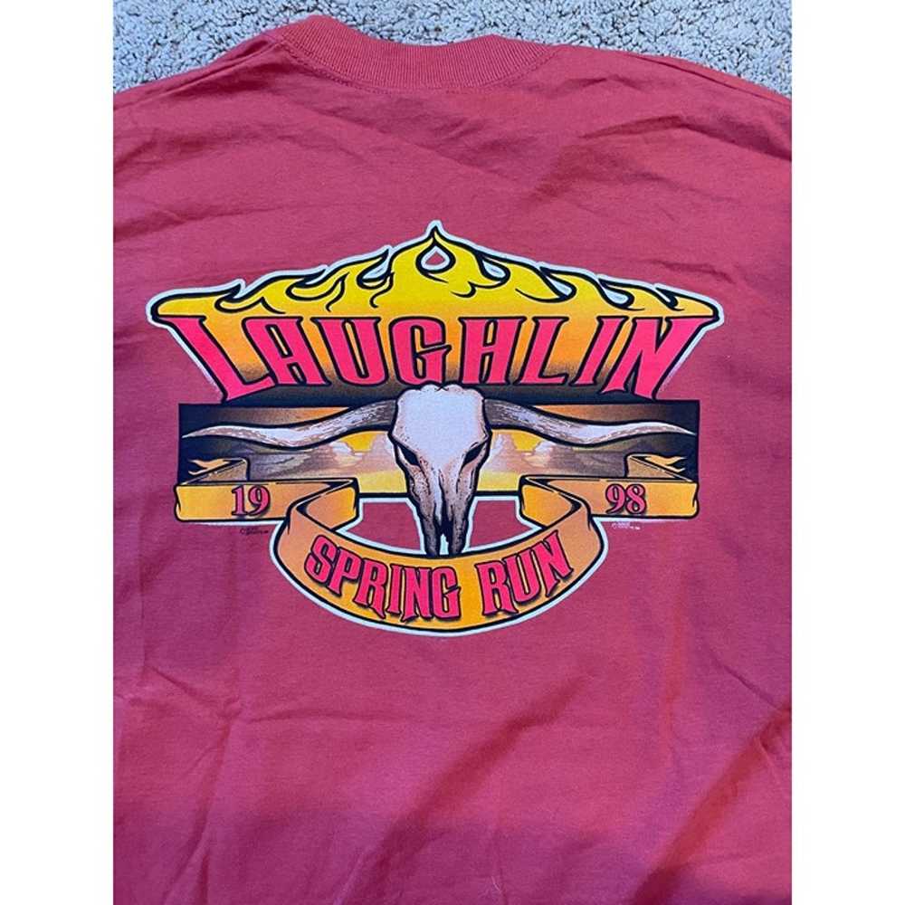Vintage Rare 90s Laughlin Spring Run T Shirt Bike… - image 3