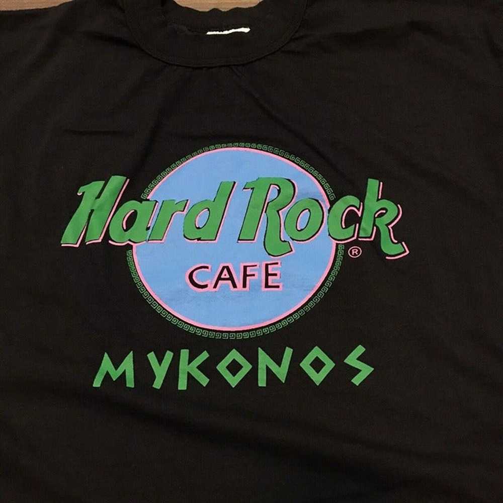 Vintage Hard Rock Cafe Black T-Shirt Mykonos Gree… - image 4