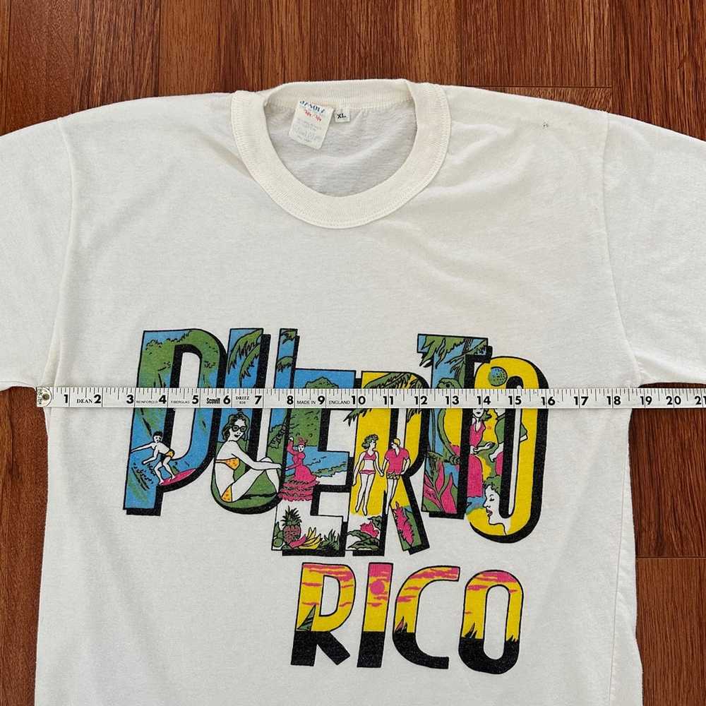 Vintage XL White Puerto Rico Graphic T Shirt Bott… - image 5